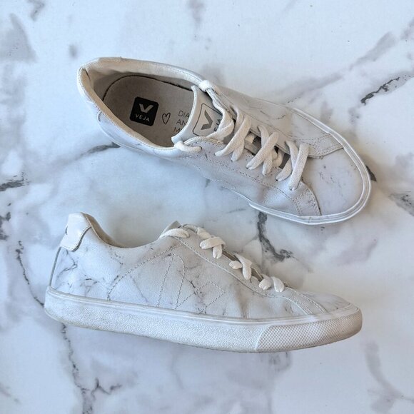 Veja Shoes - Veja x Diapers and Milk Marble Esplar Leather Sneakers US 7